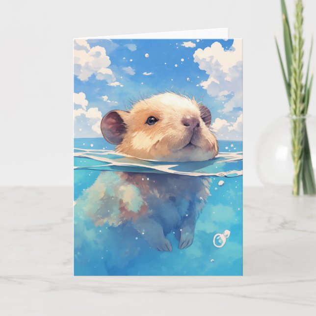 Capybara Watery Wonderland Card (Front)