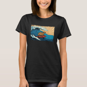 Capybara Wave  Animal  Capibara Surfing T-Shirt