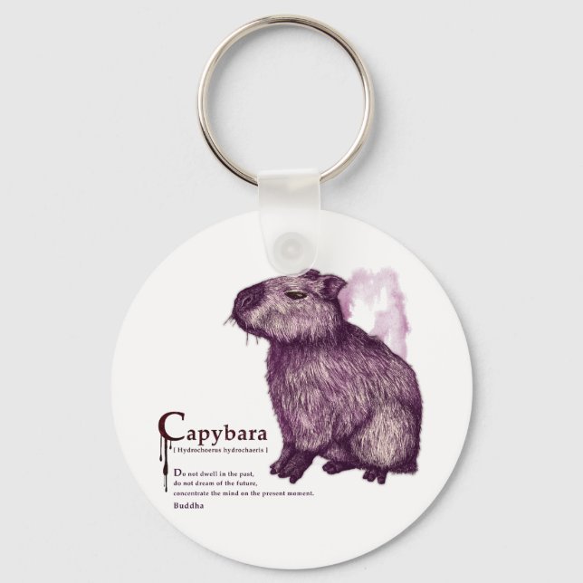 capybara - wine keychain (Front)