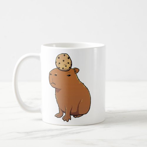 Capybara with a Cookie on its head  Coffee Mug