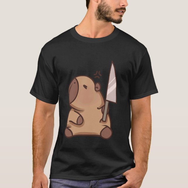 Capybara with Knife T-Shirt (Front)
