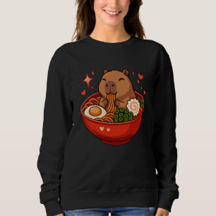 Capybara with Noodles Ramen Kawaii Capybara Sweatshirt