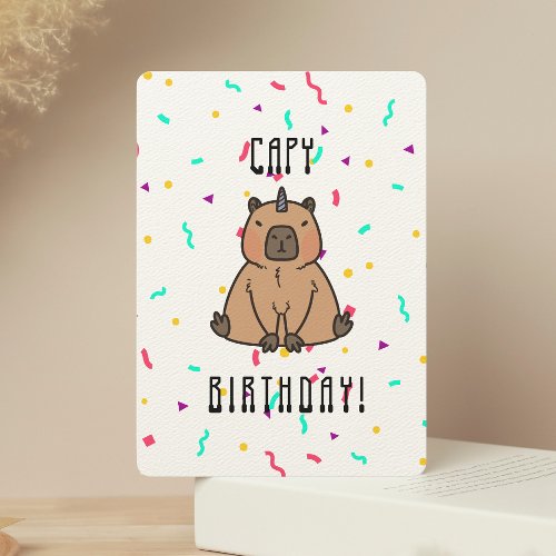 Capybara with Party Hat Capy Birthday