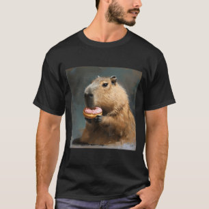 Capybara With Pink Donut T-Shirt