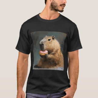 Capybara With Pink Donut T-Shirt