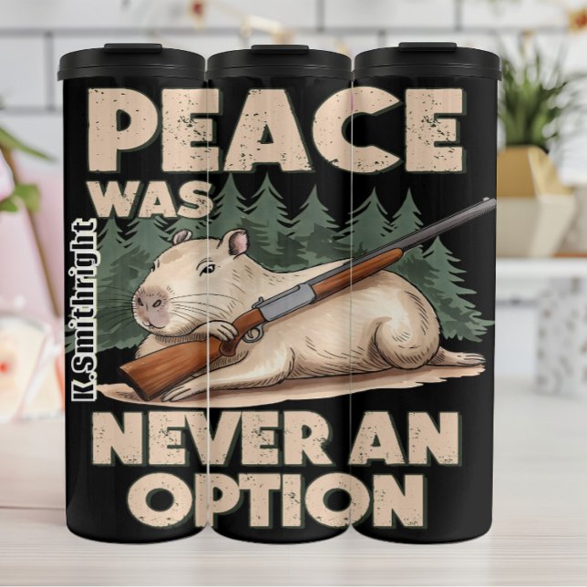 Capybara with Shotgun Graphic Thermal Tumbler (Creator Uploaded)
