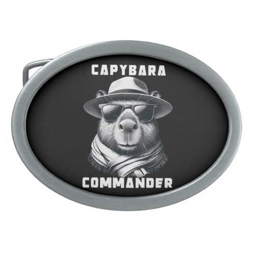Capybara With Sunglasses Capy Commander Belt Buckle