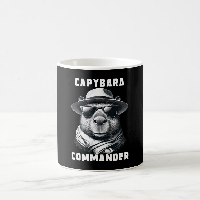 Capybara With Sunglasses Capy Commander Coffee Mug (Center)