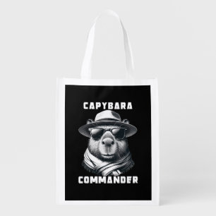 Capybara With Sunglasses Capy Commander Grocery Bag