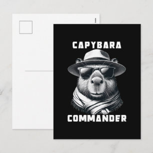 Capybara With Sunglasses Capy Commander Holiday Postcard