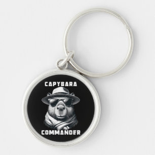 Capybara With Sunglasses Capy Commander Keychain