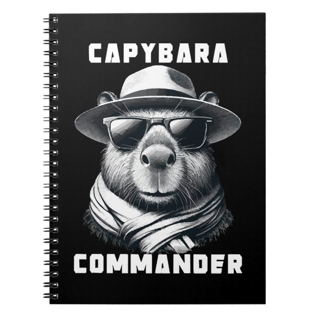Capybara With Sunglasses Capy Commander Notebook (Front)