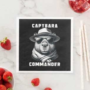 Capybara With Sunglasses Capy Commander Paper Dinner Napkins
