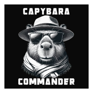 Capybara With Sunglasses Capy Commander Photo Print