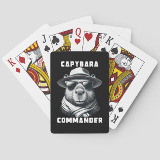 Capybara With Sunglasses Capy Commander Poker Cards