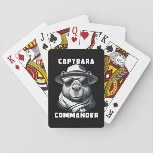 Capybara With Sunglasses Capy Commander Poker Cards