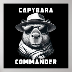 Capybara With Sunglasses Capy Commander Poster