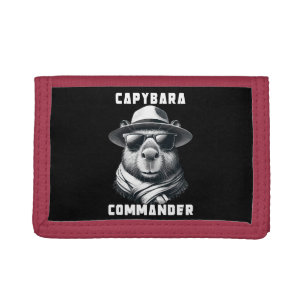 Capybara With Sunglasses Capy Commander Trifold Wallet