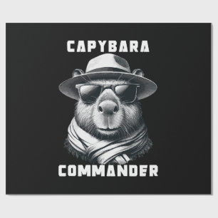 Capybara With Sunglasses Capy Commander Wrapping Paper