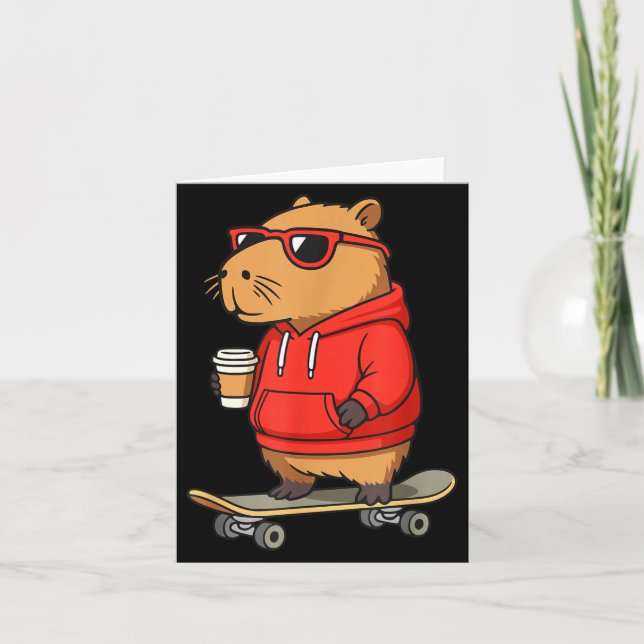 Capybara With Sungles Skater Capy  Card (Front)