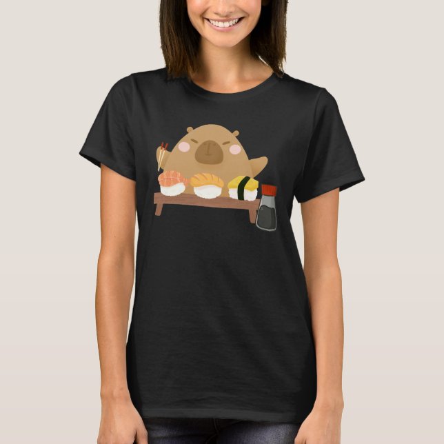 Capybara with Sushi T-Shirt (Front)