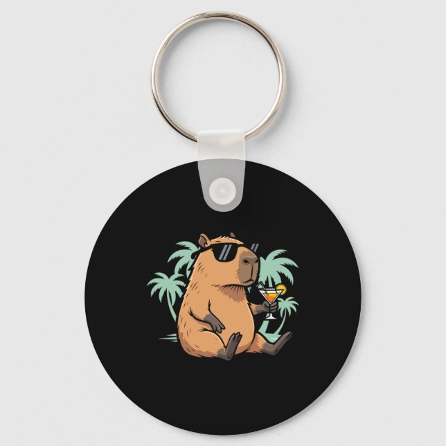 Capybara With Tail - Chill Vibe Keychain (Front)