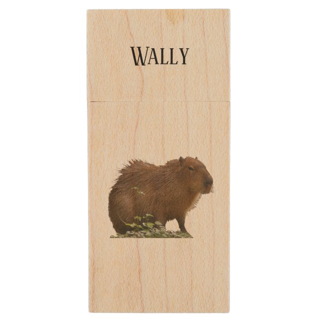 Capybara Wood Flash Drive (Front Vertical)