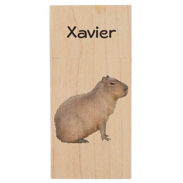 Capybara Wood Flash Drive (Front Vertical)
