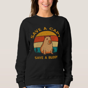 Capybara World Wildlife Day Animal Welfare Retro W Sweatshirt