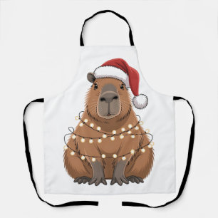 Capybara Xmas Matching Funny Santa Apron