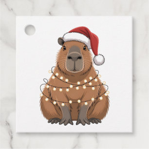 Capybara Xmas Matching Funny Santa Favor Tags