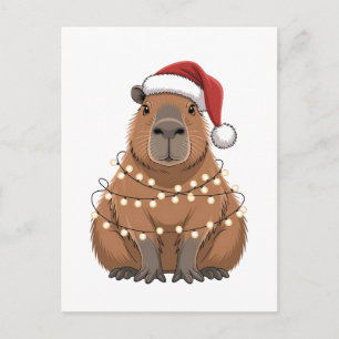 Capybara Xmas Matching Funny Santa Holiday Postcard