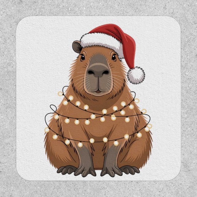 Capybara Xmas Matching Funny Santa Patch (Front)