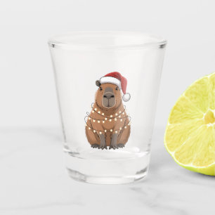 Capybara Xmas Matching Funny Santa Shot Glass