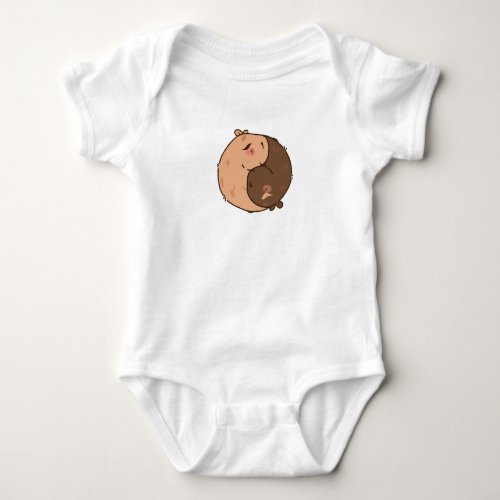 Capybara Yin and Yang T_Shirt Baby Bodysuit