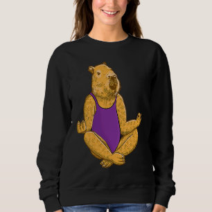 Capybara Yoga poses Meditation Workout exercises g Sweatshirt