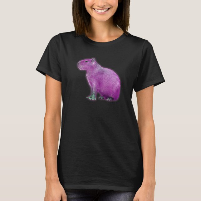 Capybaras  Cute Space Capybara Martian Pink T-Shirt (Front)
