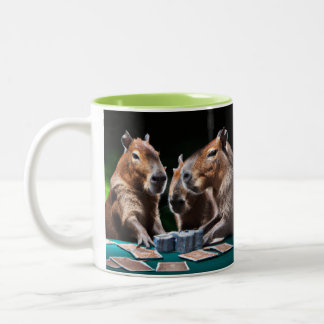 Capybaras Gambling Two-Tone Coffee Mug
