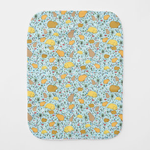 Capybaras in Blue Burp Cloth