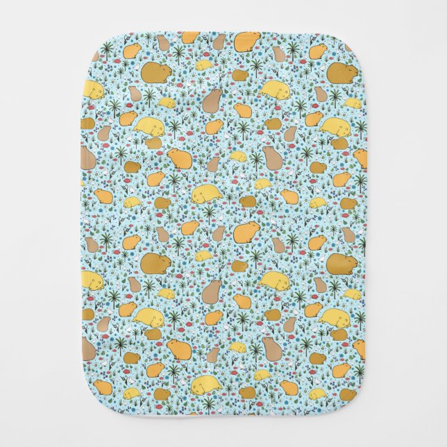 Capybaras in Blue Burp Cloth (Front)