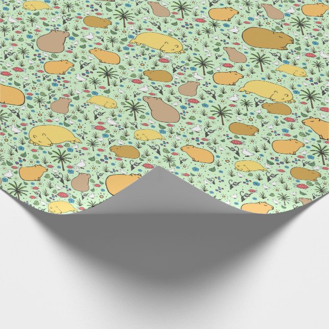 Capybaras in Green Wrapping Paper (Corner)