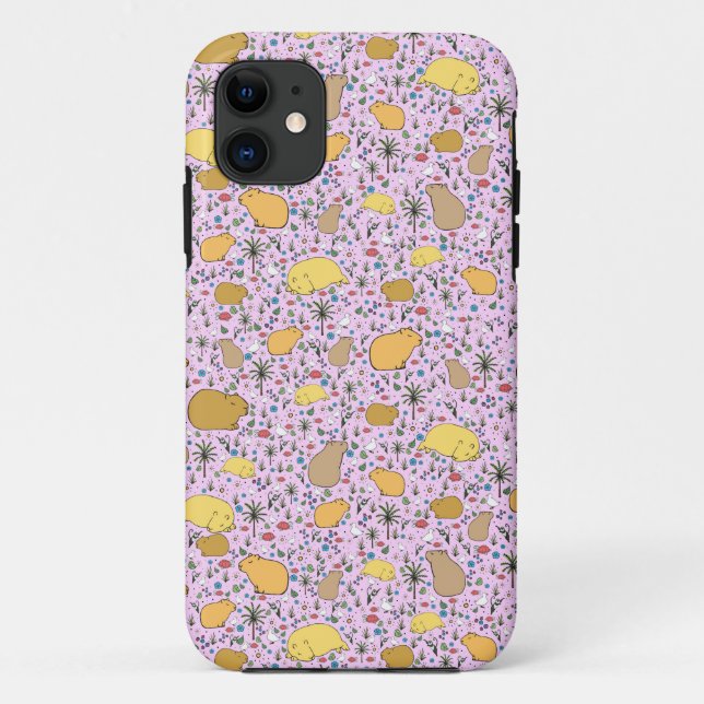 Capybaras in Pink Case-Mate iPhone Case (Back)
