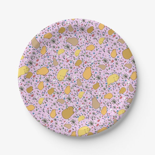 Capybaras in Pink Paper Plates (Front)