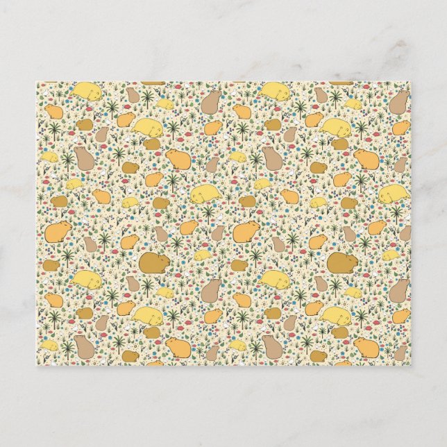 Capybaras in Yellow Postcard (Front)