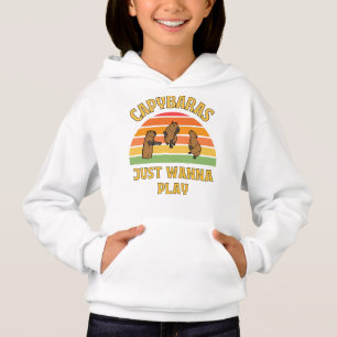 capybaras just wanna play slogan hoodie