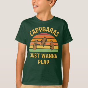 capybaras just wanna play slogan T-Shirt