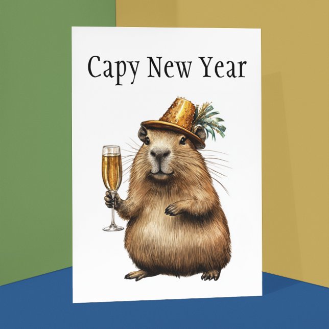 Capybaras New Year  Postcard (Creator Uploaded)
