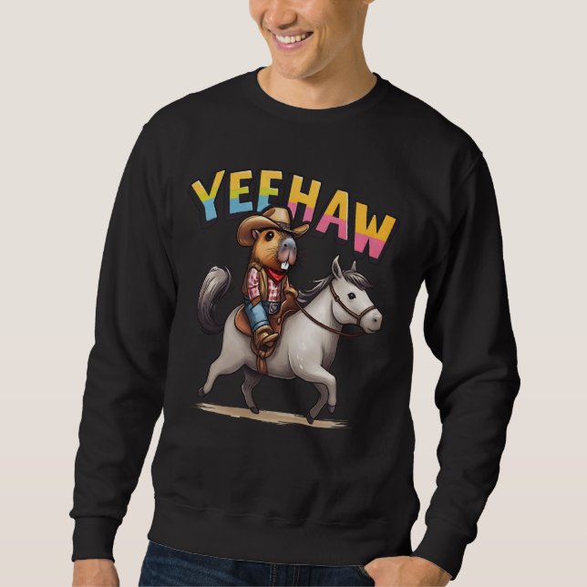 Capybaras ride costume Capybara & horse lovers Sweatshirt (Front)