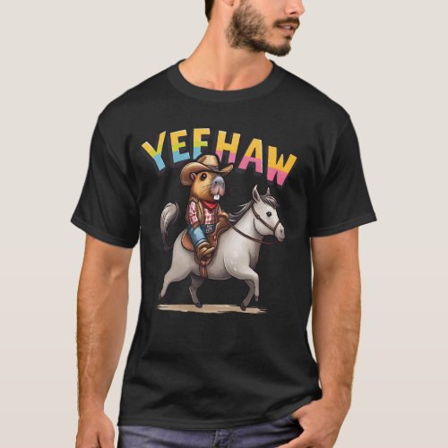 Capybaras ride costume Capybara  horse lovers T_Shirt