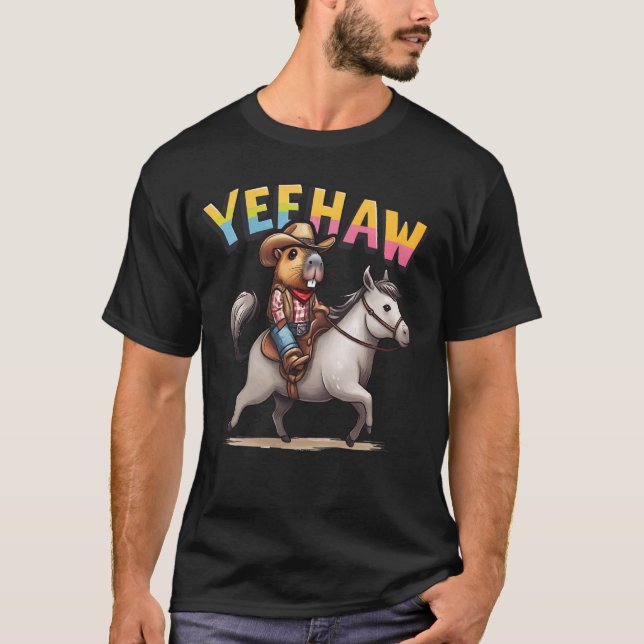 Capybaras ride costume Capybara & horse lovers T-Shirt (Front)